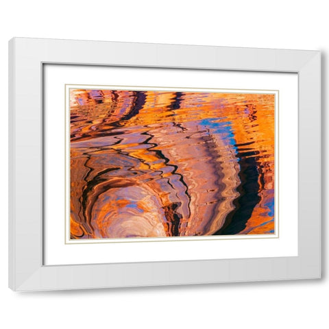 Ripples of Color I White Modern Wood Framed Art Print with Double Matting by Mahan, Kathy
