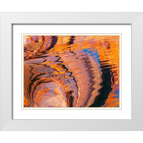 Ripples of Color I White Modern Wood Framed Art Print with Double Matting by Mahan, Kathy