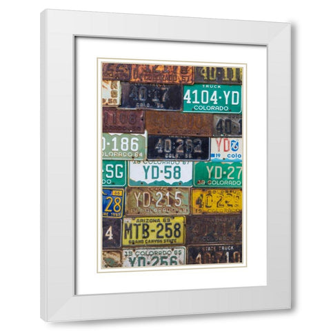 License Plates I White Modern Wood Framed Art Print with Double Matting by Mahan, Kathy