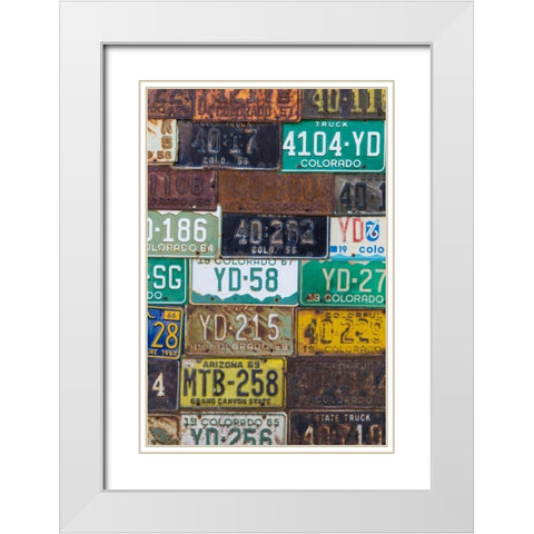 License Plates I White Modern Wood Framed Art Print with Double Matting by Mahan, Kathy