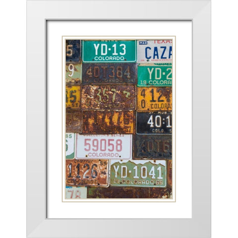 License Plates II White Modern Wood Framed Art Print with Double Matting by Mahan, Kathy