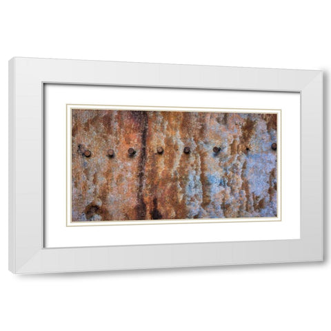 Corroded Metal II White Modern Wood Framed Art Print with Double Matting by Mahan, Kathy