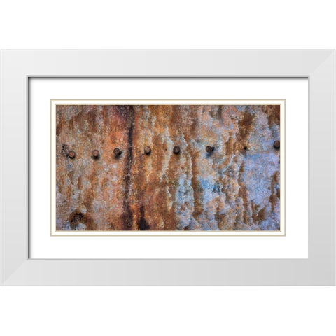 Corroded Metal II White Modern Wood Framed Art Print with Double Matting by Mahan, Kathy