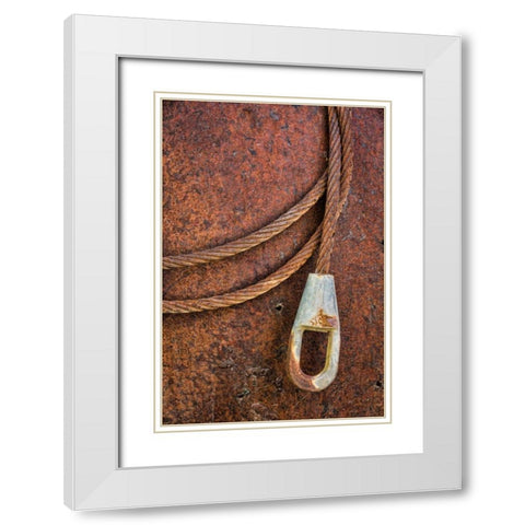 Rusty Metal I White Modern Wood Framed Art Print with Double Matting by Mahan, Kathy