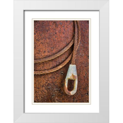 Rusty Metal I White Modern Wood Framed Art Print with Double Matting by Mahan, Kathy