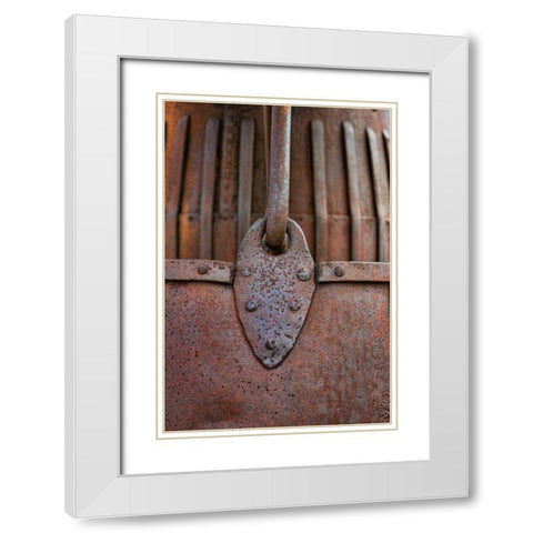 Rusty Metal II White Modern Wood Framed Art Print with Double Matting by Mahan, Kathy