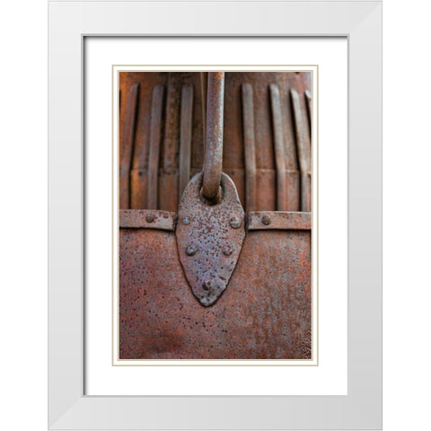 Rusty Metal II White Modern Wood Framed Art Print with Double Matting by Mahan, Kathy