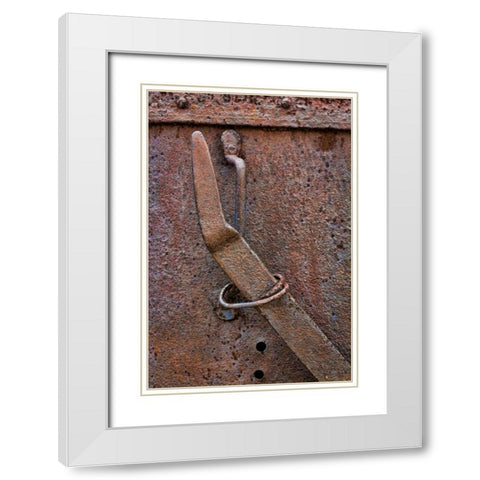 Rusty Metal III White Modern Wood Framed Art Print with Double Matting by Mahan, Kathy