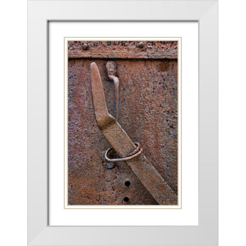 Rusty Metal III White Modern Wood Framed Art Print with Double Matting by Mahan, Kathy