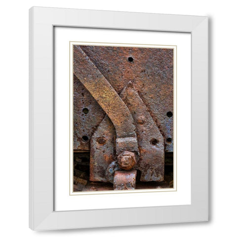 Rusty Metal IV White Modern Wood Framed Art Print with Double Matting by Mahan, Kathy