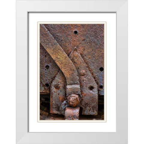 Rusty Metal IV White Modern Wood Framed Art Print with Double Matting by Mahan, Kathy
