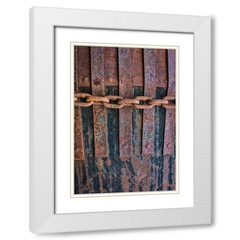 Rusty Metal VI White Modern Wood Framed Art Print with Double Matting by Mahan, Kathy
