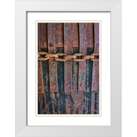Rusty Metal VI White Modern Wood Framed Art Print with Double Matting by Mahan, Kathy