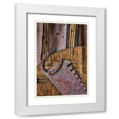 Vintage Tools II White Modern Wood Framed Art Print with Double Matting by Mahan, Kathy