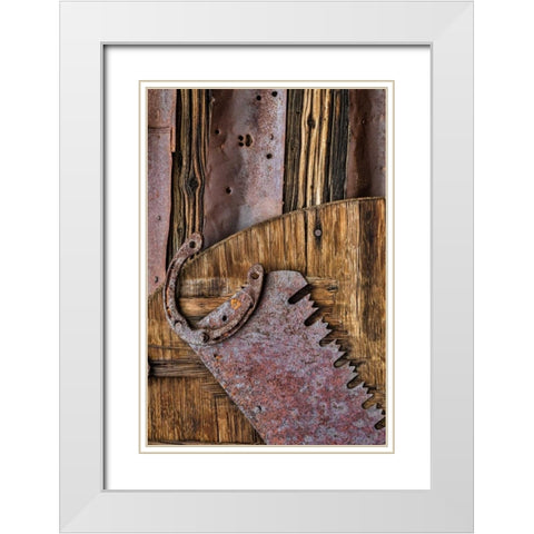 Vintage Tools II White Modern Wood Framed Art Print with Double Matting by Mahan, Kathy