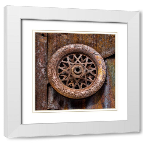 Rusted in Time I White Modern Wood Framed Art Print with Double Matting by Mahan, Kathy