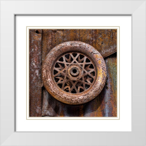 Rusted in Time I White Modern Wood Framed Art Print with Double Matting by Mahan, Kathy