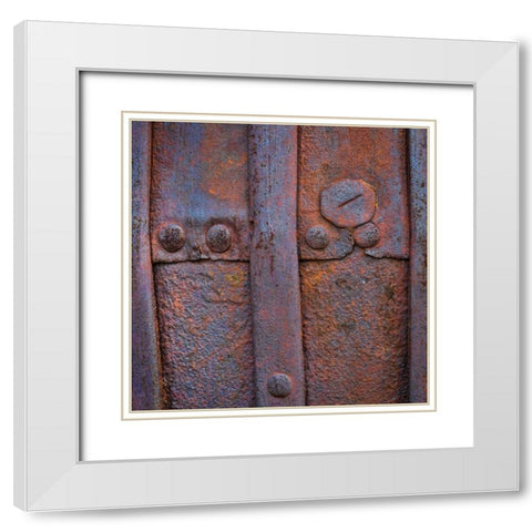 Rusted in Time II White Modern Wood Framed Art Print with Double Matting by Mahan, Kathy