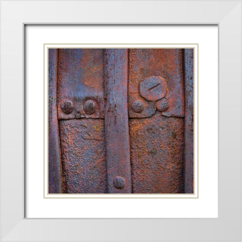 Rusted in Time II White Modern Wood Framed Art Print with Double Matting by Mahan, Kathy