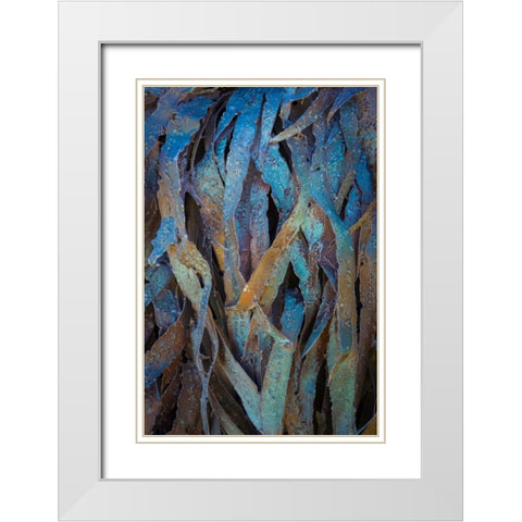 Sculptural Metal V White Modern Wood Framed Art Print with Double Matting by Mahan, Kathy