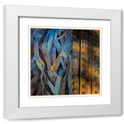 Metal Infusion I White Modern Wood Framed Art Print with Double Matting by Mahan, Kathy
