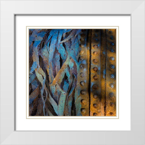 Metal Infusion I White Modern Wood Framed Art Print with Double Matting by Mahan, Kathy
