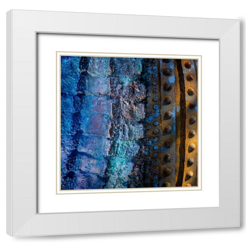 Metal Infusion III White Modern Wood Framed Art Print with Double Matting by Mahan, Kathy