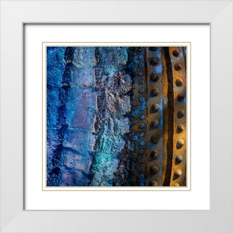 Metal Infusion III White Modern Wood Framed Art Print with Double Matting by Mahan, Kathy
