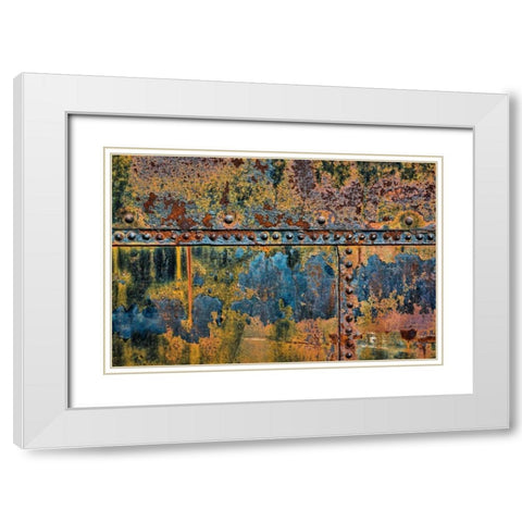 Sculptural Metal X White Modern Wood Framed Art Print with Double Matting by Mahan, Kathy