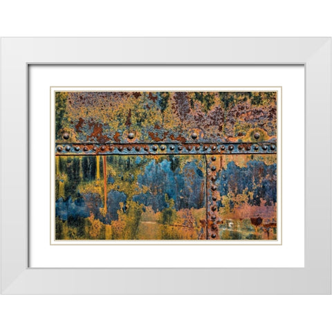 Sculptural Metal X White Modern Wood Framed Art Print with Double Matting by Mahan, Kathy