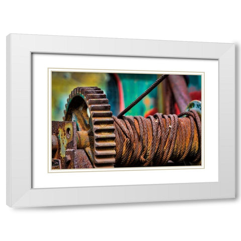 Old Tow Truck II White Modern Wood Framed Art Print with Double Matting by Mahan, Kathy