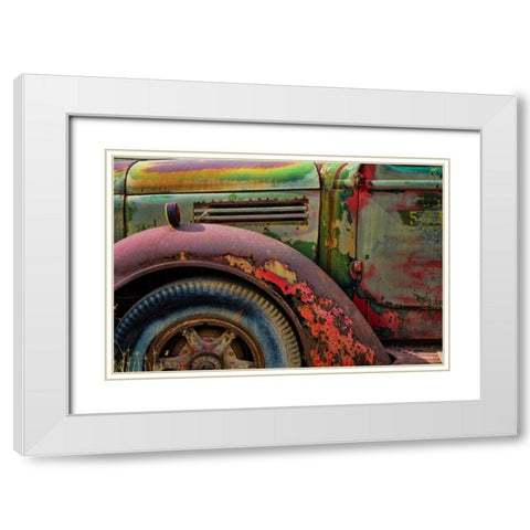 Old Truck III White Modern Wood Framed Art Print with Double Matting by Mahan, Kathy