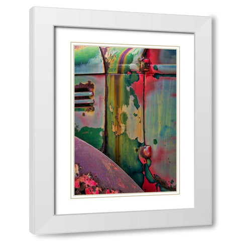Layers of Color II White Modern Wood Framed Art Print with Double Matting by Mahan, Kathy