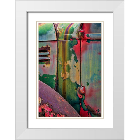 Layers of Color II White Modern Wood Framed Art Print with Double Matting by Mahan, Kathy