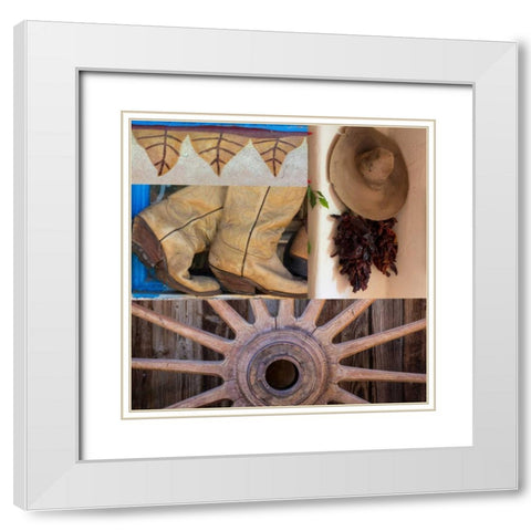 Southwest Collage II White Modern Wood Framed Art Print with Double Matting by Mahan, Kathy