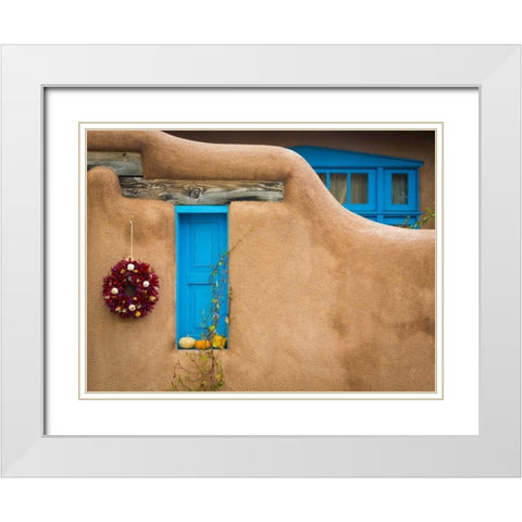 New Mexico Adobe I White Modern Wood Framed Art Print with Double Matting by Mahan, Kathy