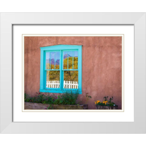 New Mexico Adobe II White Modern Wood Framed Art Print with Double Matting by Mahan, Kathy