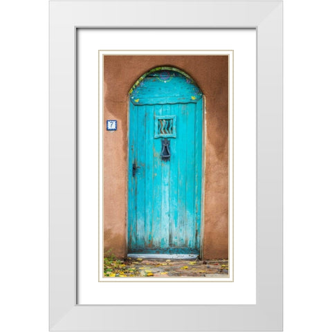 Blue Door III White Modern Wood Framed Art Print with Double Matting by Mahan, Kathy