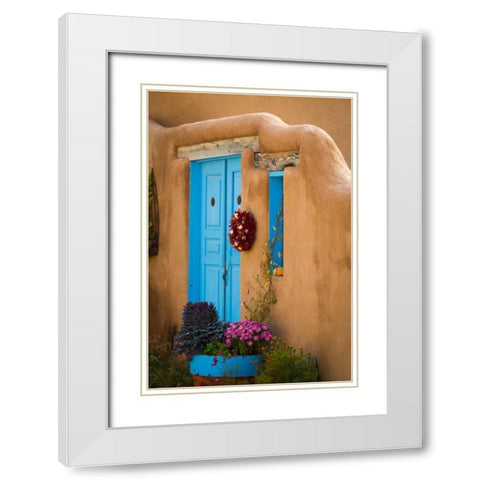 Blue Door IV White Modern Wood Framed Art Print with Double Matting by Mahan, Kathy