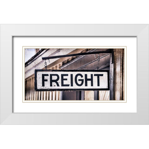 Freight Sign White Modern Wood Framed Art Print with Double Matting by Mahan, Kathy