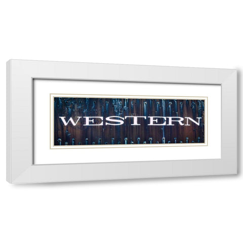Western White Modern Wood Framed Art Print with Double Matting by Mahan, Kathy