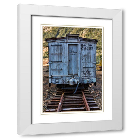 Vintage Caboose I White Modern Wood Framed Art Print with Double Matting by Mahan, Kathy