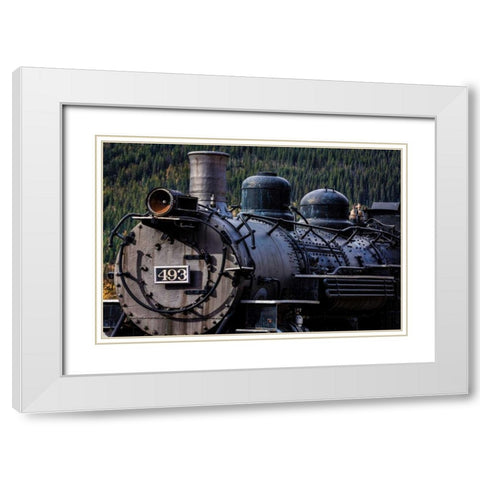 Historic Locomotive I White Modern Wood Framed Art Print with Double Matting by Mahan, Kathy