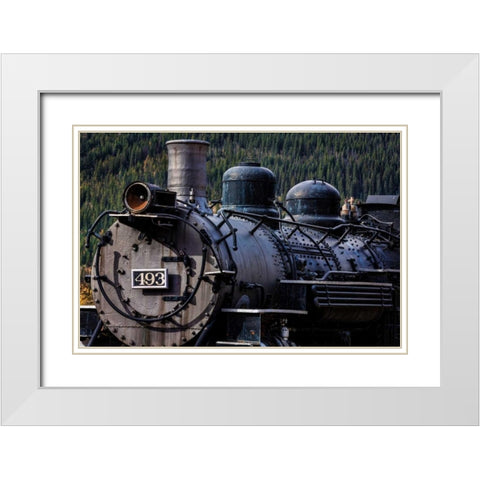 Historic Locomotive I White Modern Wood Framed Art Print with Double Matting by Mahan, Kathy