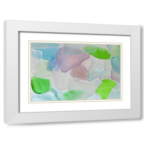 Beach Glass I White Modern Wood Framed Art Print with Double Matting by Mahan, Kathy