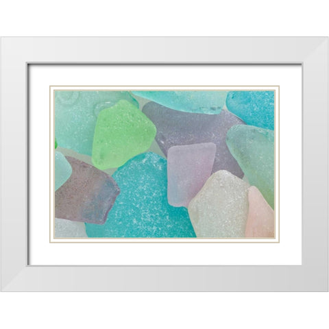 Beach Glass II White Modern Wood Framed Art Print with Double Matting by Mahan, Kathy