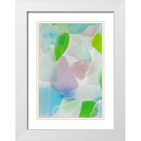Beach Glass III White Modern Wood Framed Art Print with Double Matting by Mahan, Kathy