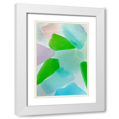 Beach Glass IV White Modern Wood Framed Art Print with Double Matting by Mahan, Kathy