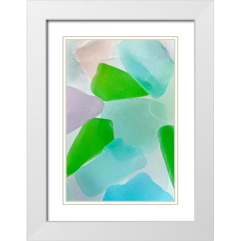 Beach Glass IV White Modern Wood Framed Art Print with Double Matting by Mahan, Kathy