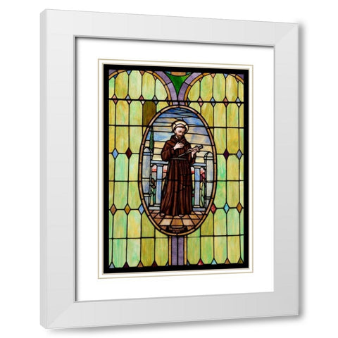 Stained Glass VI White Modern Wood Framed Art Print with Double Matting by Mahan, Kathy